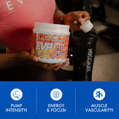 Evogen EVP 3D Stim Free Pre-Workout | Citrus Candy | 40 Servings | Arginine nitrate, L-citrulline, beta-alanine and creatine with lion's mane, L-tyrosine and DMAE for pumps and focus