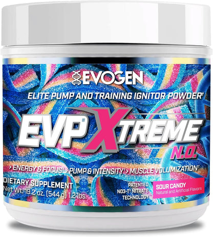 Evogen EVP Xtreme NO Amino K.E.M. Bundle – Pre Workout Powder & EAA/BCAA Pump Volumizer for Muscle Growth, Hydration & Performance | Sour Candy