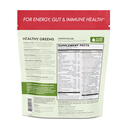 TERRA ORIGIN Greens Superfood Powder | Green Juice Powder with Probiotics & Enzymes | Plant Based Super Greens for Energy, Gut & Immune Support | Vegan, Non-GMO | 30 Servings Tropical Passionfruit