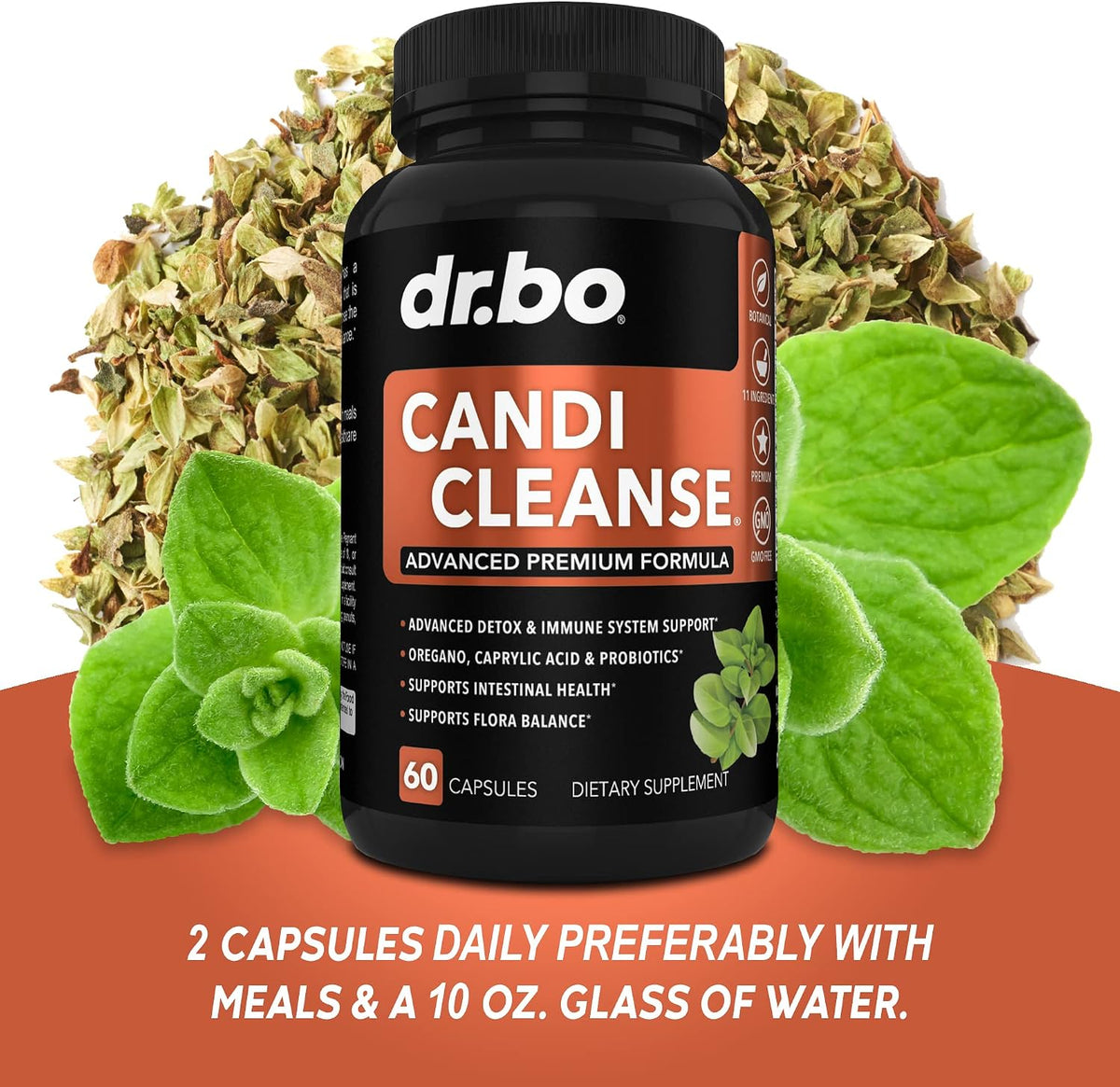 Candi Cleanse Support Supplement Pills - Anti Overgrowth Supplements for Women & Men - Extra Strength Balance Control Probiotic Complex Cleanser - Natural Oral Herbal Oregano & Caprylic Acid Capsules
