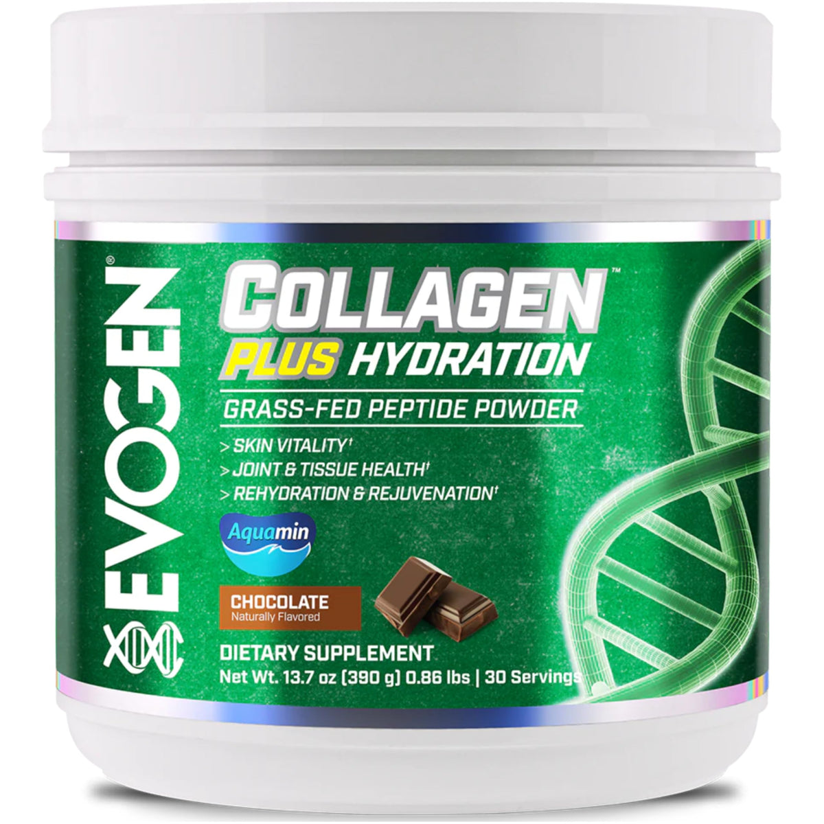 Evogen Collagen Plus Hydration Peptide Powder Plus Hydration | Vanilla Bean | 30 Servings