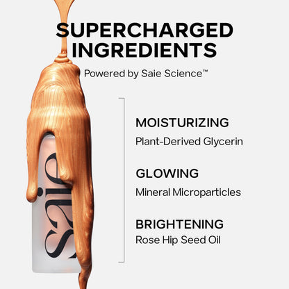 Saie Radiant Glow Duo - Dew Liquid Blush (Chilly, .40 oz) + Glowy Super Gel (Starglow, 1 oz) - Hydrating Cream Blush & Illuminating Primer for a Luminous, Natural Finish SaieBuy Supplements Australia