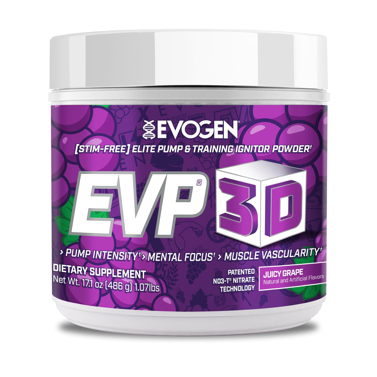 Evogen EVP 3D Stim Free Pre-Workout | Citrus Candy | 40 Servings | Arginine nitrate, L-citrulline, beta-alanine and creatine with lion's mane, L-tyrosine and DMAE for pumps and focus