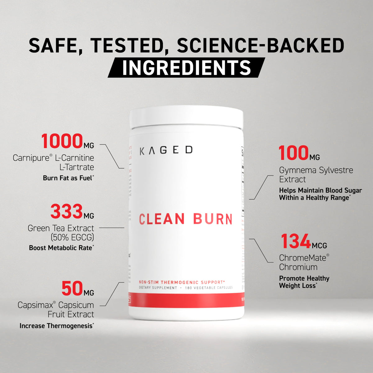 Kaged Thermogenic Powder Clean Burn Orange Mango Men & Women Weight Management Supplement Organic Caffeine Apple Cider Vinegar 30 Servings