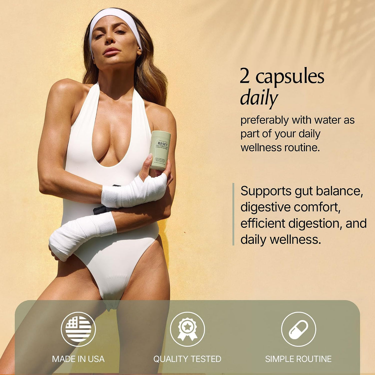 Paulina FITNESS Reset Daily Probiotic + Prebiotic Gut Reset for Women | Plant Digestive Enzymes Support Bloating Relief, Weight Management & Gut Health, Vegan, Unflavored, 30-Day Supply