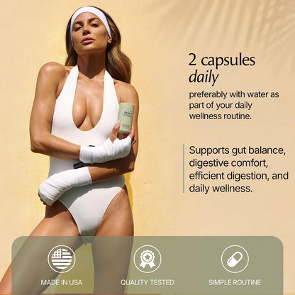 Paulina FITNESS Reset Daily Probiotic + Prebiotic Gut Reset for Women | Plant Digestive Enzymes Support Bloating Relief, Weight Management & Gut Health, Vegan, Unflavored, 30-Day Supply