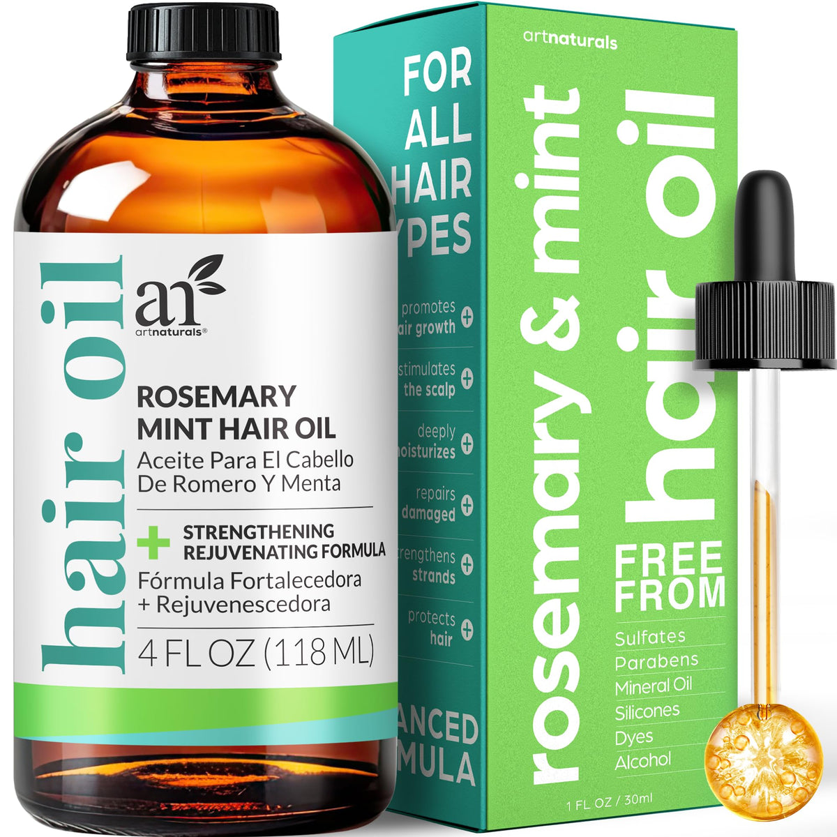 ArtNaturals Biotin & Collagen Hair Oil, 4 oz