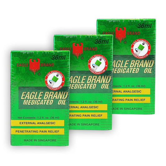 Eagle Brand Medicated Green Oil 36mL 1.2 fl oz Large Pack of 3 Eagle BrandBuy Supplements Australia