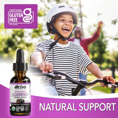 Elderberry Syrup Organic Liquid Drops - Sugar Free Immune Support Supplement for Adults & Kids, Ages 1 Immune Booster - Pure Organic Elderberry Syrup Liquid Drops Tincture Extract Concentrate 1 Fl Oz