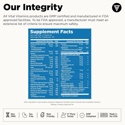 Vital Vitamins Men's Multivitamin Complex + NAD+ Supplement