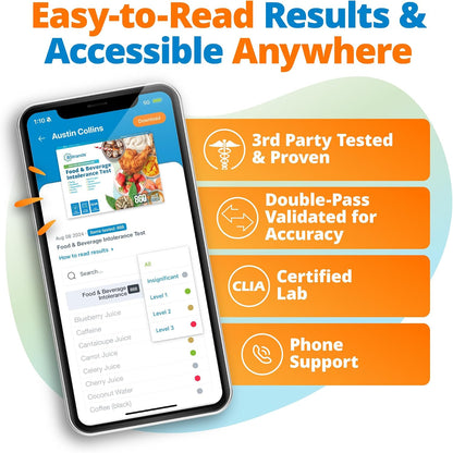 5Strands Food Intolerance & Environmental Sensitivity Test + Food & Beverage Intolerance Test, at Home Hair Analysis for Adults & Kids, Comprehensive Digestive Insight, Results in 4 Day