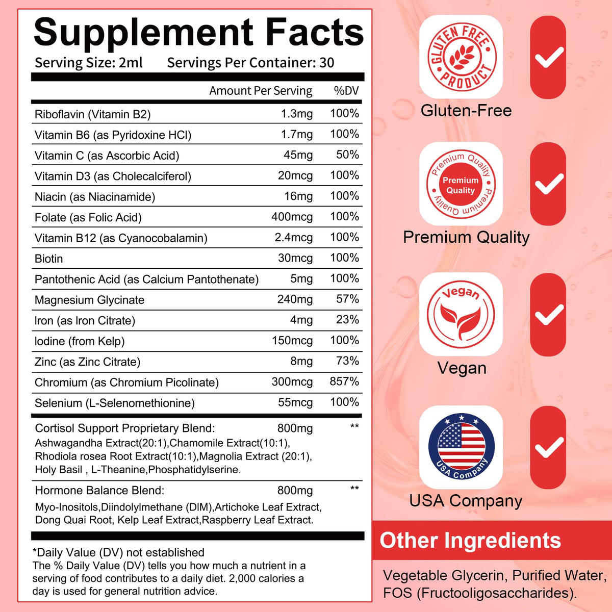 Migcopat Women Endocrine Superfood Supplement Liquid Drops, Supports Healthy Cortisol Levels, Hormonal Balance, Gut Health, Mood, Sleep Support, Multivitamin+Inositols, Rhodiola, DIM