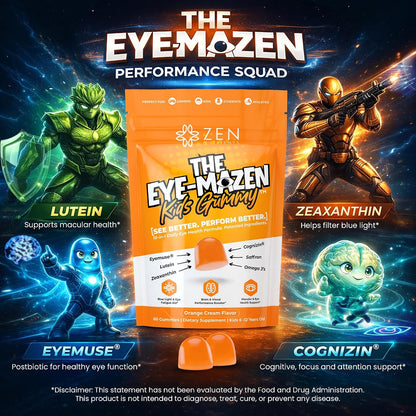The Eye-Mazen Kids Gummy Eye Vitamins for Vision and Eye Health - Lutein and Zeaxanthin Supplements for Eyes with Omega 3 & Vitamin A - Eye Supplements for Kids