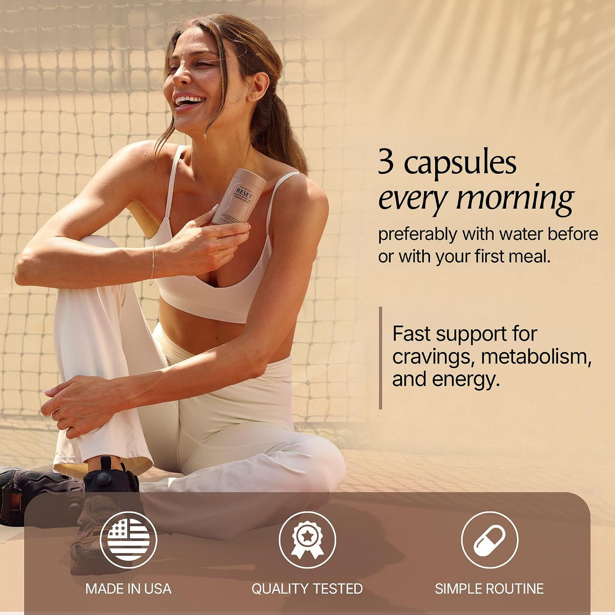 Paulina FITNESS Reset AM Metabolism & Hormone Support - 90 Caps | Supports Appetite & Metabolism Regulation, Enhanced Energy & Mood, Hormone Balance For Holistic Wellness, Unflavored