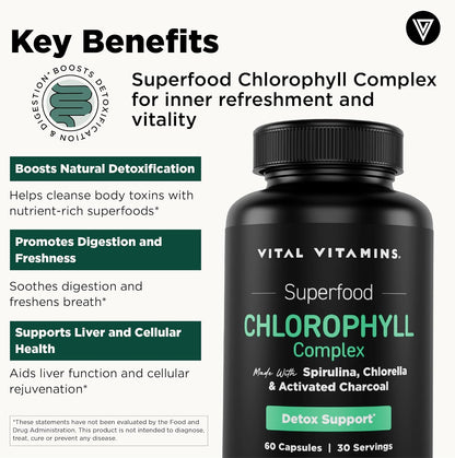 Vital Vitamins Multi Collagen Complex Plus + Chlorophyll Complex Capsules