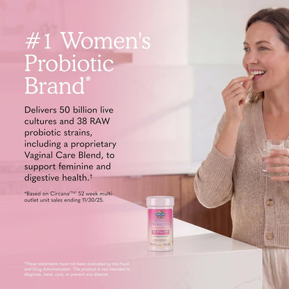 Garden of Life Raw Probiotics for Women's Vaginal Care with Acidophilus, Shelf Stable Probiotic Promotes Yeast Balance, Vaginal, Urinary Tract Health, 30 Vegetarian Capsules | 38 Probiotic Strains, Supports Vaginal & Urinary Tract Health, Vegetarian, Shel