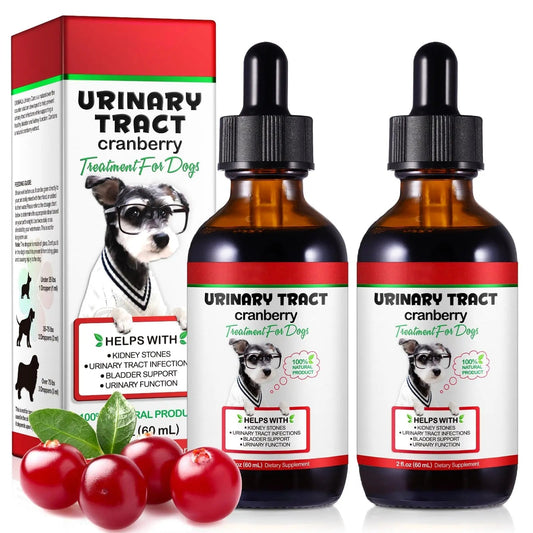 Dog UTI Treatment - Urinary Tract Infection Treatments, Kidney+Bladder Support Supplement, Natural Cranberry Extract for Dogs, Supports Urinary and Digestive Health (2 Fl Oz (Pack of 2)) OnznozBuy Supplements Australia