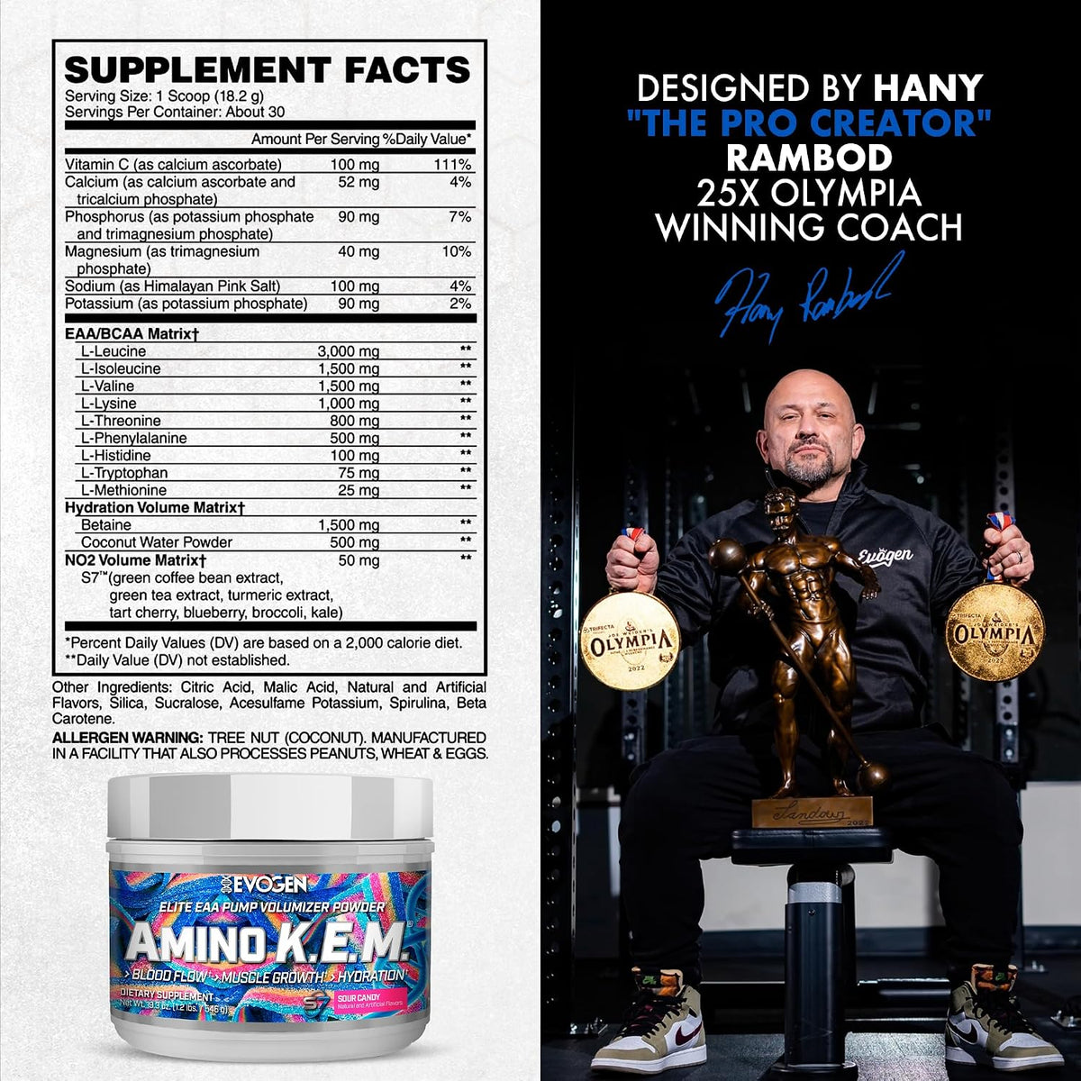 Evogen EVP Xtreme NO Amino K.E.M. Bundle – Pre Workout Powder & EAA/BCAA Pump Volumizer for Muscle Growth, Hydration & Performance | Sour Candy