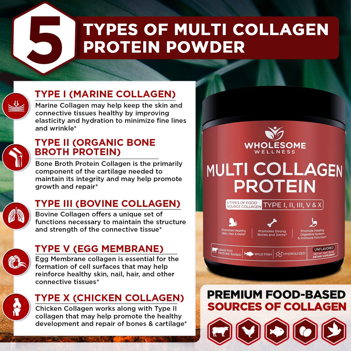 Wholesome Wellness Liposomal Vitamin C Capsules + Multi Collagen Protein Powder Hydrolyzed Bundle