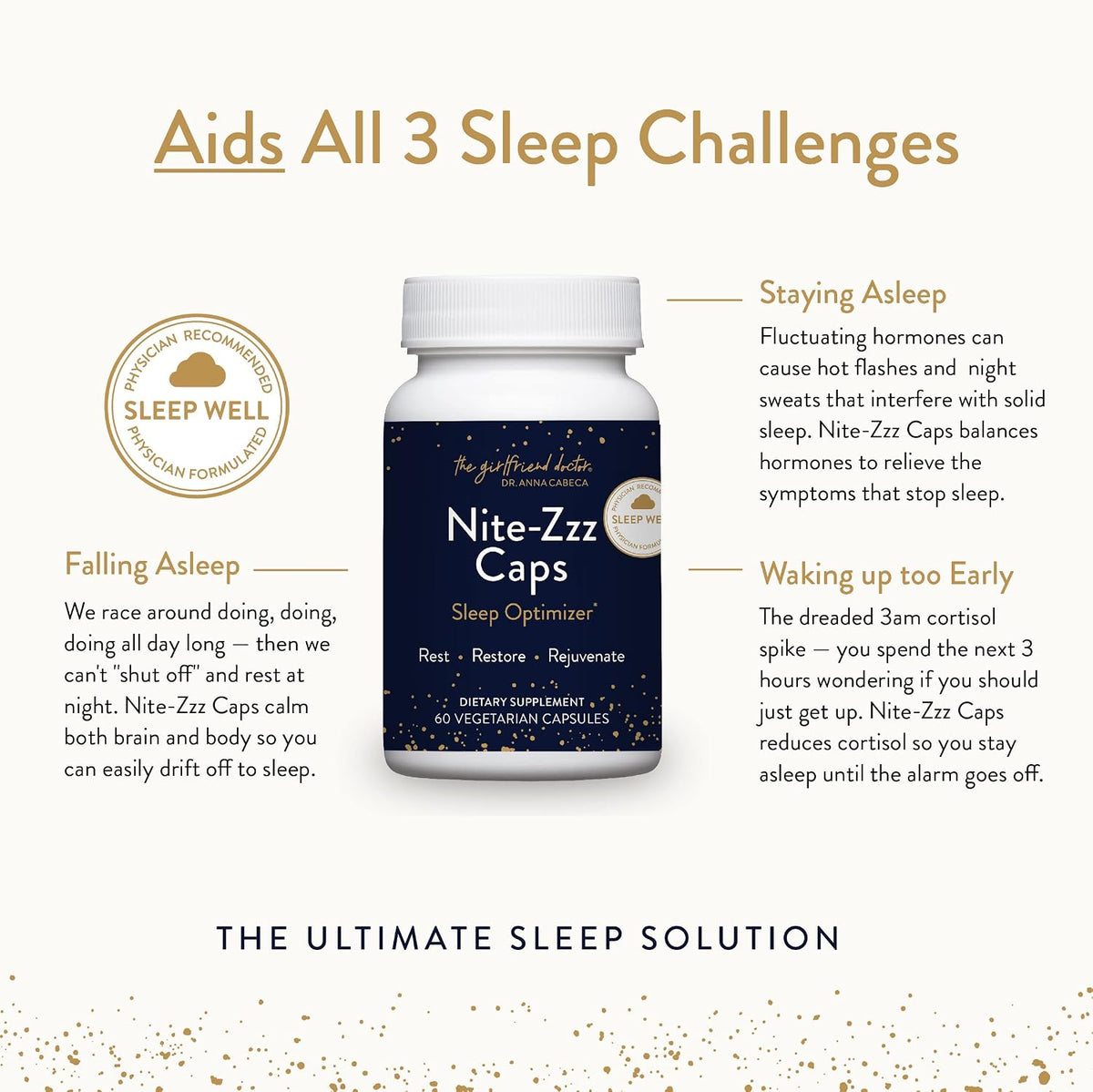 VIDAPURA Nite-Zzz Sleep Support by Dr. Anna Cabeca – Melatonin-Free Herbal Formula with Magnesium & L-Theanine – Supports Relaxation & Restful Sleep – 60 Capsules | Melatonin-Free Herbal Formula with Magnesium & L-Theanine – Supports Relaxation & Restful