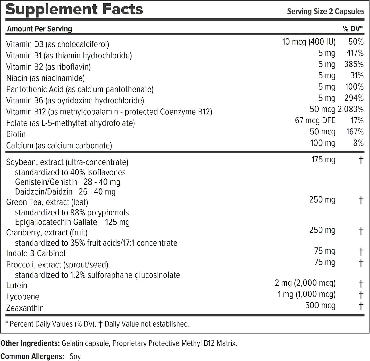 ANDREW LESSMAN Ultimate Women’s Wellness 60 Capsules - Naturally Relieves Menopause Symptoms, PMS, Perimenopause with Soy Isoflavones, EGCG, Cranberry, Indole-3-Carbinol. Easy to Swallow Capsules | Comprehensive women's wellness formula with Soy Isoflavon