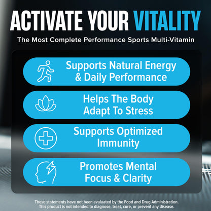 Nutrex Research Vitadapt Complete Sports Multivitamin for Men - 24 Vitamins, KSM-66 Ashwagandha and Minerals for Athletes - Mens Multivitamin (90 Capsules)