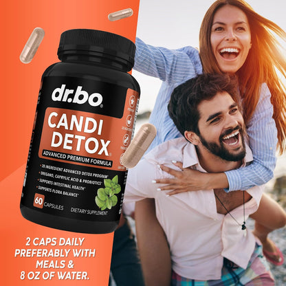 Candida Cleanse Detox for Women & Men - Candi Detox Support Supplement Pills Kit, Anti Overgrowth Gut Balance Probiotic Flora Complex Supplements - Natural Oral Herbal Oregano & Caprylic Acid Capsules