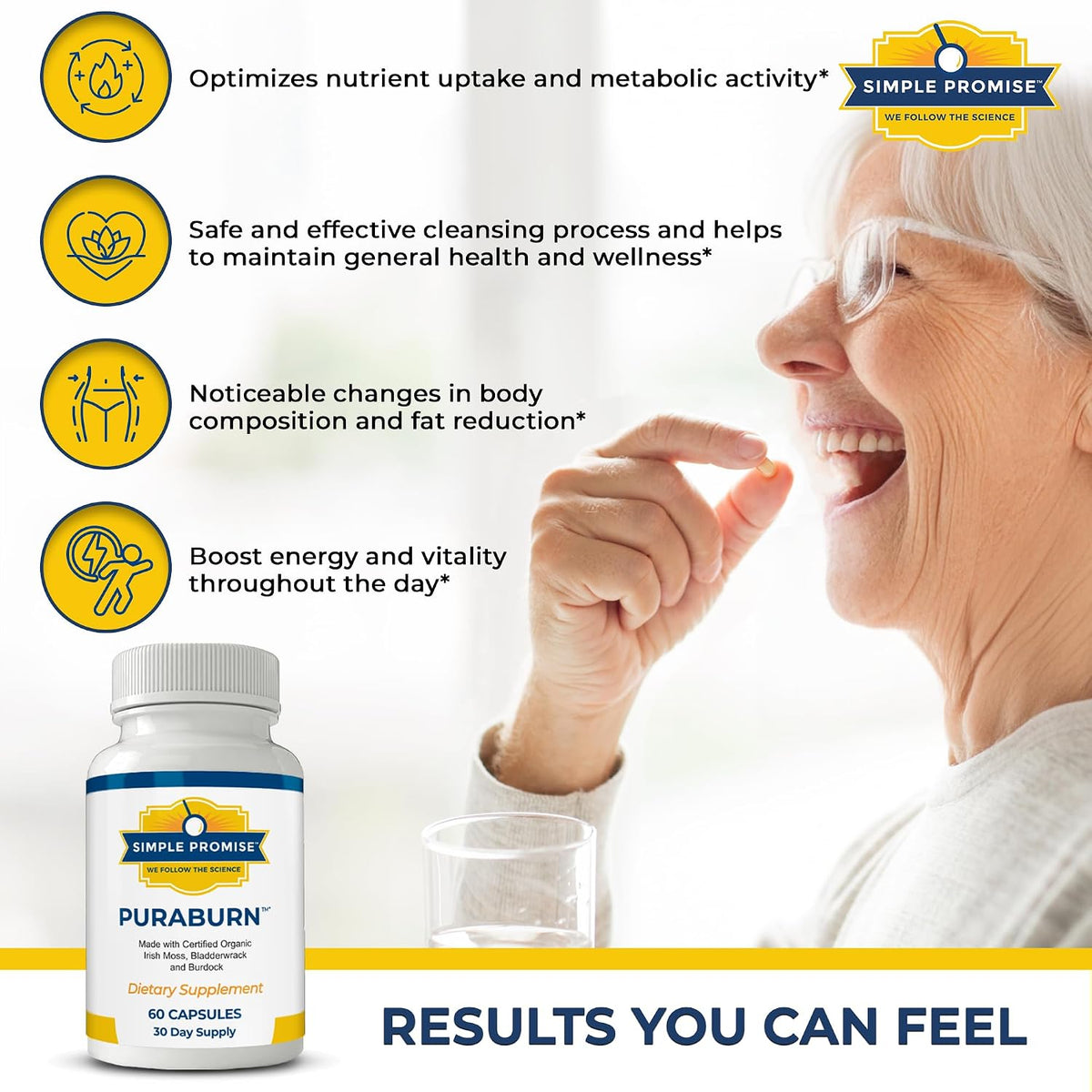 PuraBurn - Irish Sea Moss Capsules for Daily Wellness - Bladderwrack Root | Organic Sea Moss, Nutrient Absorption Support, Bladderwrack and Kelp, Simple 2-Capsule Routine, Non-GMO