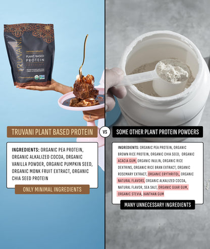 Truvani Organic Plant Based Protein Powder | Vanilla | 1 Serving | Vegan | 20g Pea Protein | Keto | Gluten & Dairy Free | Low Carb | No Added Sugar
