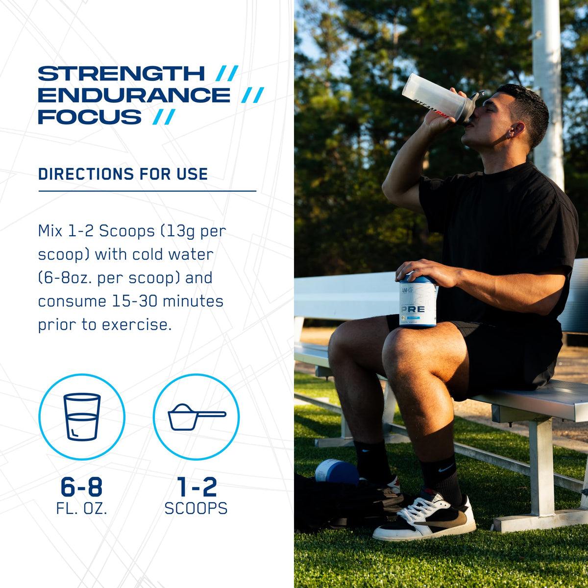 AN Performance Pre-Workout Powder Supplement for Men & Women | Energy Drink Mix with 300mg Caffeine + Beta Alanine + Citrulline | Third-Party Tested | Fruit Punch | 30 Servings