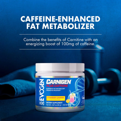 Evogen Carnigen Supports Energy and Metabolism | Raspberry Lemonade | 50 Servings