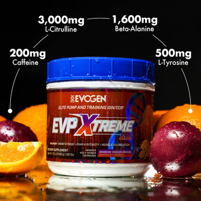 Evogen EVP Xtreme NO Pre-Workout for Men & Women | Sour Candy | 40 Servings | Arginine nitrate, L-citrulline, beta-alanine, creatine and coconut water; caffeine and yohimbe for energy and pumps