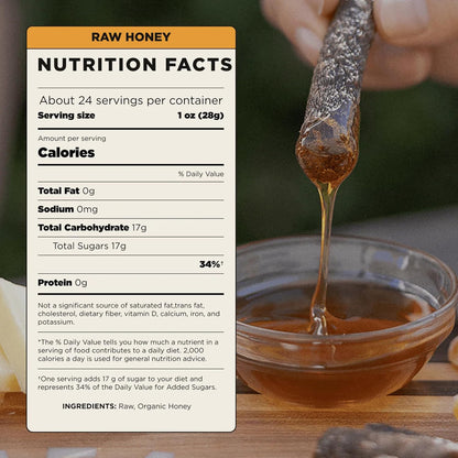 Lineage Provisions Raw Unfiltered Honey, 3-Pack, 18 oz Glass Jars | Undetectable glyphosate, chemical-free, gluten-free & non-GMO. No heating, processing, straining or additives.