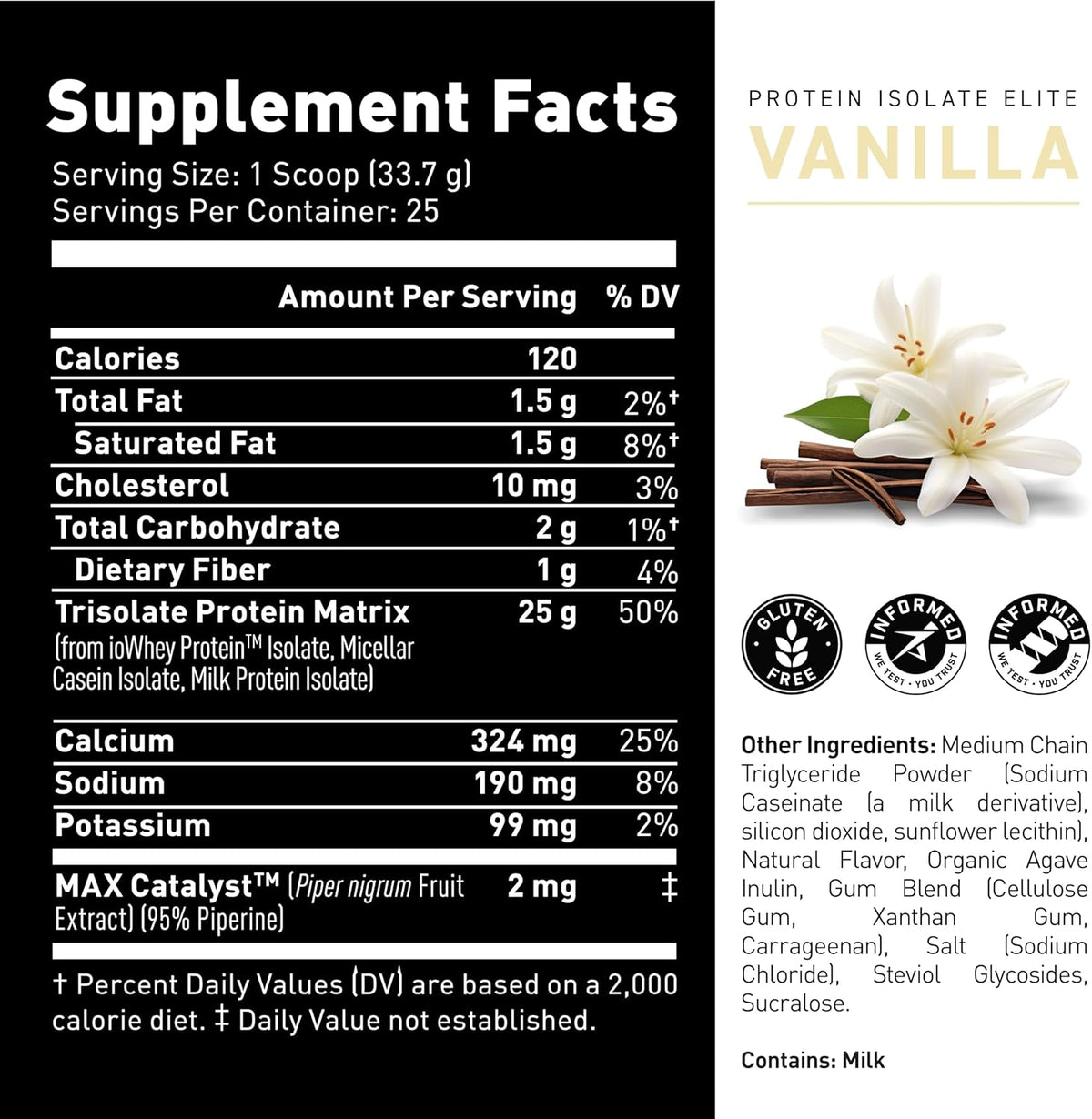 Kaged Whey Protein Isolate Elite Powder | Vanilla | Whey, Casein, & Milk Protein Blend | Post Workout Recovery Drink | Supports Muscle Building | Supplements for Men & Women | 2 lbs