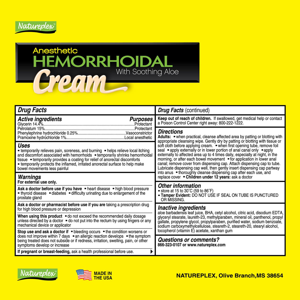 Natureplex Hemorrhoidal Cream for Itching, Burning and Discomfort Relief, 0.9 oz (Pack of 6) - Made in USA NatureplexBuy Supplements Australia