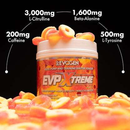 Evogen EVP Xtreme NO Pre-Workout for Men & Women | Sour Candy | 40 Servings | Arginine nitrate, L-citrulline, beta-alanine, creatine and coconut water; caffeine and yohimbe for energy and pumps