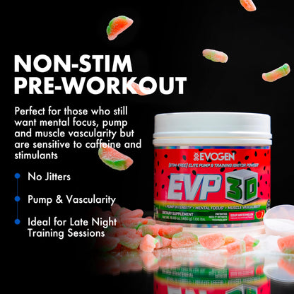 Evogen EVP 3D Stim Free Pre-Workout | Citrus Candy | 40 Servings | Arginine nitrate, L-citrulline, beta-alanine and creatine with lion's mane, L-tyrosine and DMAE for pumps and focus