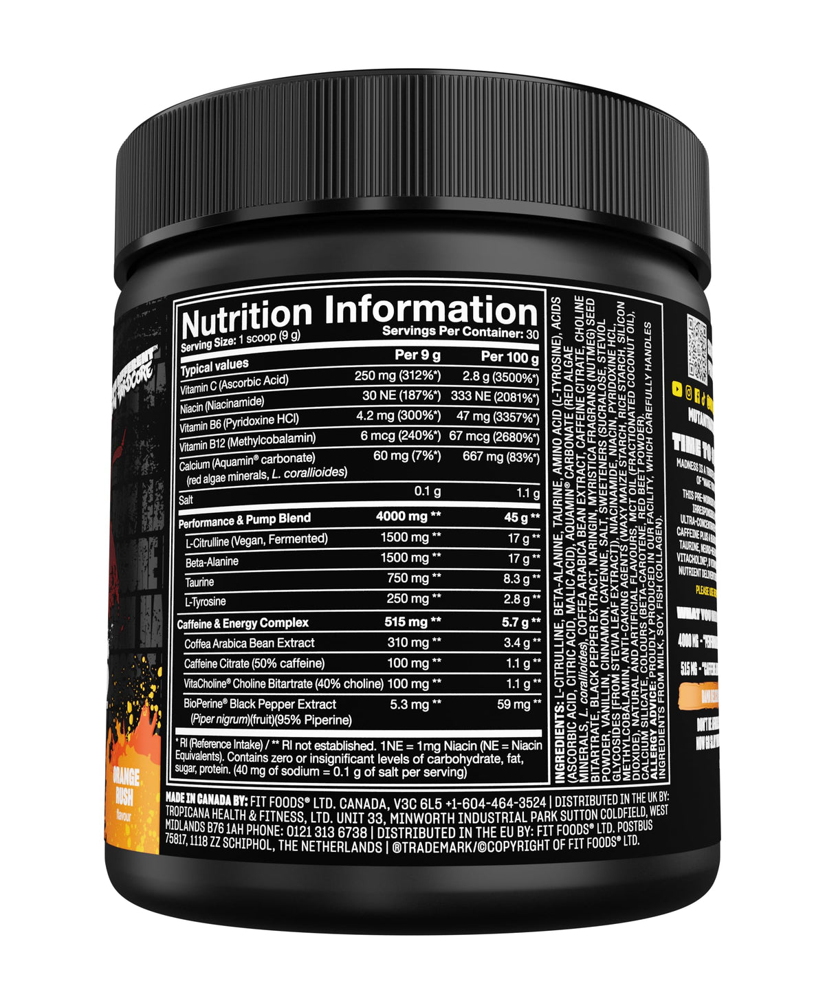 MUTANT Madness, Ultra-Concentrated Pre-Workout, Fruit Punch, 9.52 oz