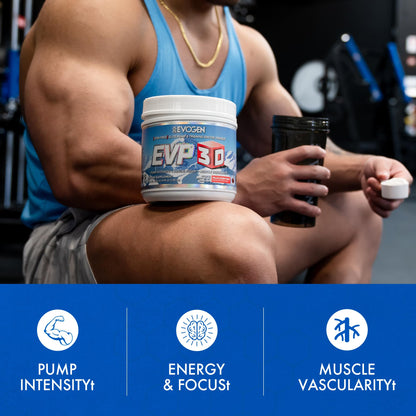 Evogen EVP 3D Stim Free Pre-Workout | Citrus Candy | 40 Servings | Arginine nitrate, L-citrulline, beta-alanine and creatine with lion's mane, L-tyrosine and DMAE for pumps and focus