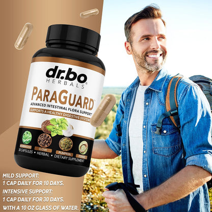 ParaGuard Cleanse Detox Pills - Intestinal Guard Formula Supplement with Black Walnut Wormwood Clove & Oregano Pills - Adults Natural Herbal Intestine Body Gut Cleanser Adults Complete Kit 30 Capsules