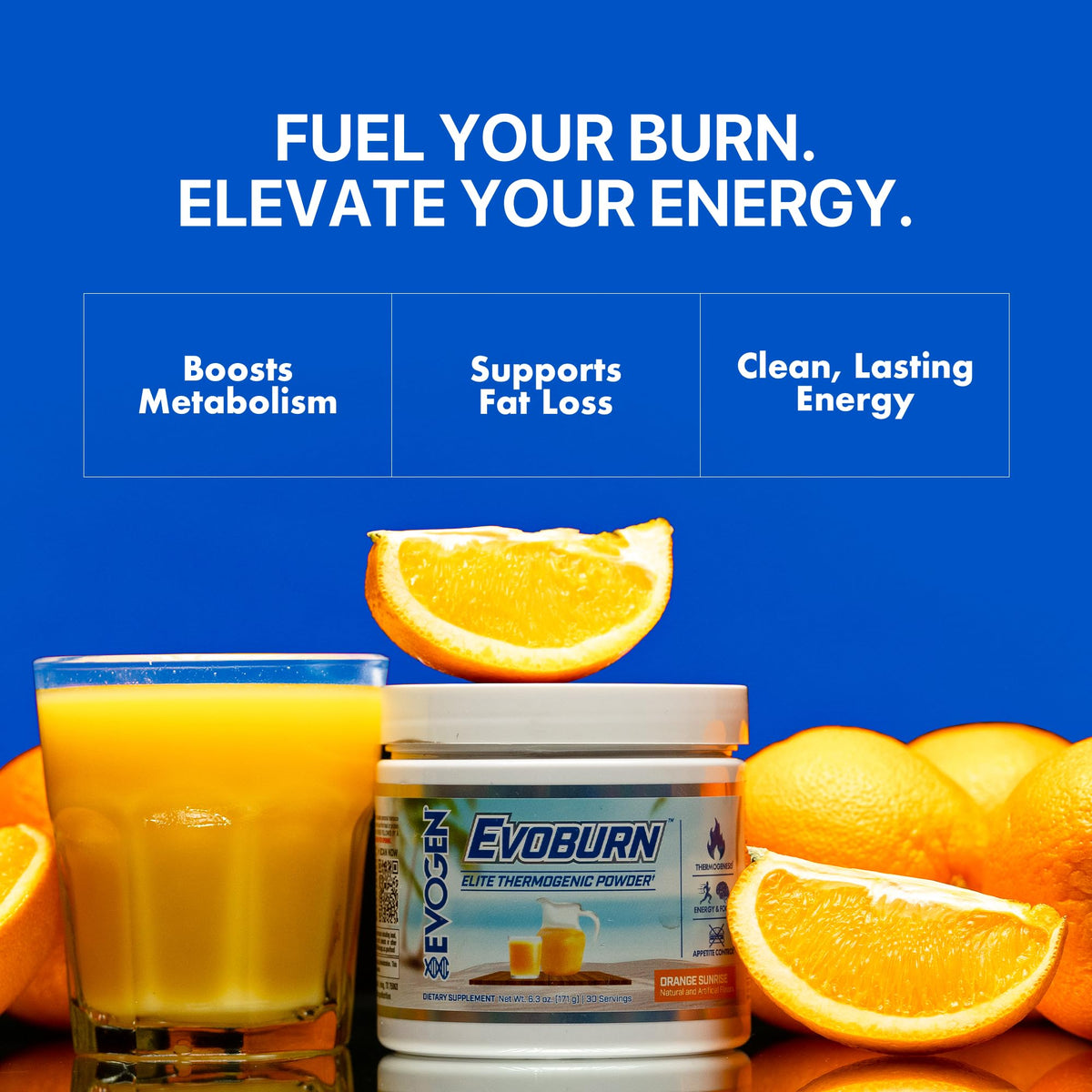 Evogen Evoburn Thermogenic | Mango | 30 Servings | MitoBurn, InnoSlim and ProGBB with caffeine, L-tyrosine, cocoa extract, DMAE and AdvantraZ for energy, focus and metabolism