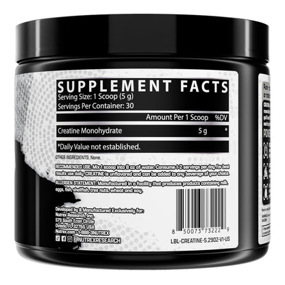 Nutrex Research Micronized Creatine Monohydrate Powder - 200 Servings (1KG) Pure, Unflavored Creatine Monohydrate Supplement for Muscle Gain, Strength and Performance, 5G Per Serv (2.2lbs)