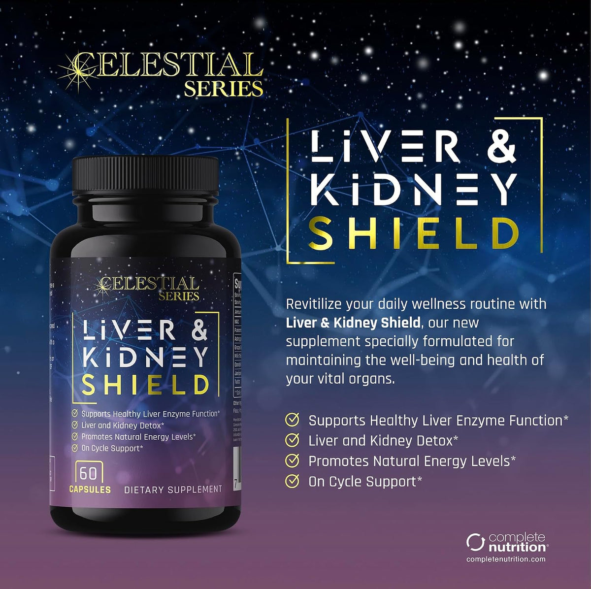 Complete Nutrition Liver & Kidney Shield Capsules, 60 Count - on and Post Cycle Support