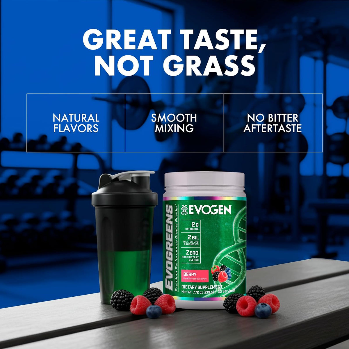 Evogen Evogreens Super Greens | Wellness | Berry | 30 Servings | Spirulina, Vitagranate pomegranate extract and Bacillus probiotics; properly dosed for recovery, detox and immune health