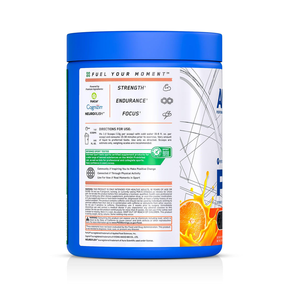 AN Performance Pre-Workout Powder Supplement for Men & Women | Energy Drink Mix with 300mg Caffeine + Beta Alanine + Citrulline | Third-Party Tested | Fruit Punch | 30 Servings