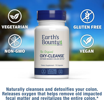 Earth's Bounty Oxy-Cleanse Colon Conditioner - Gentle Colon Cleanse for Digestive Wellness - Constipation Relief - Natural Colon Detox - 75 Capsules - 2-Pack