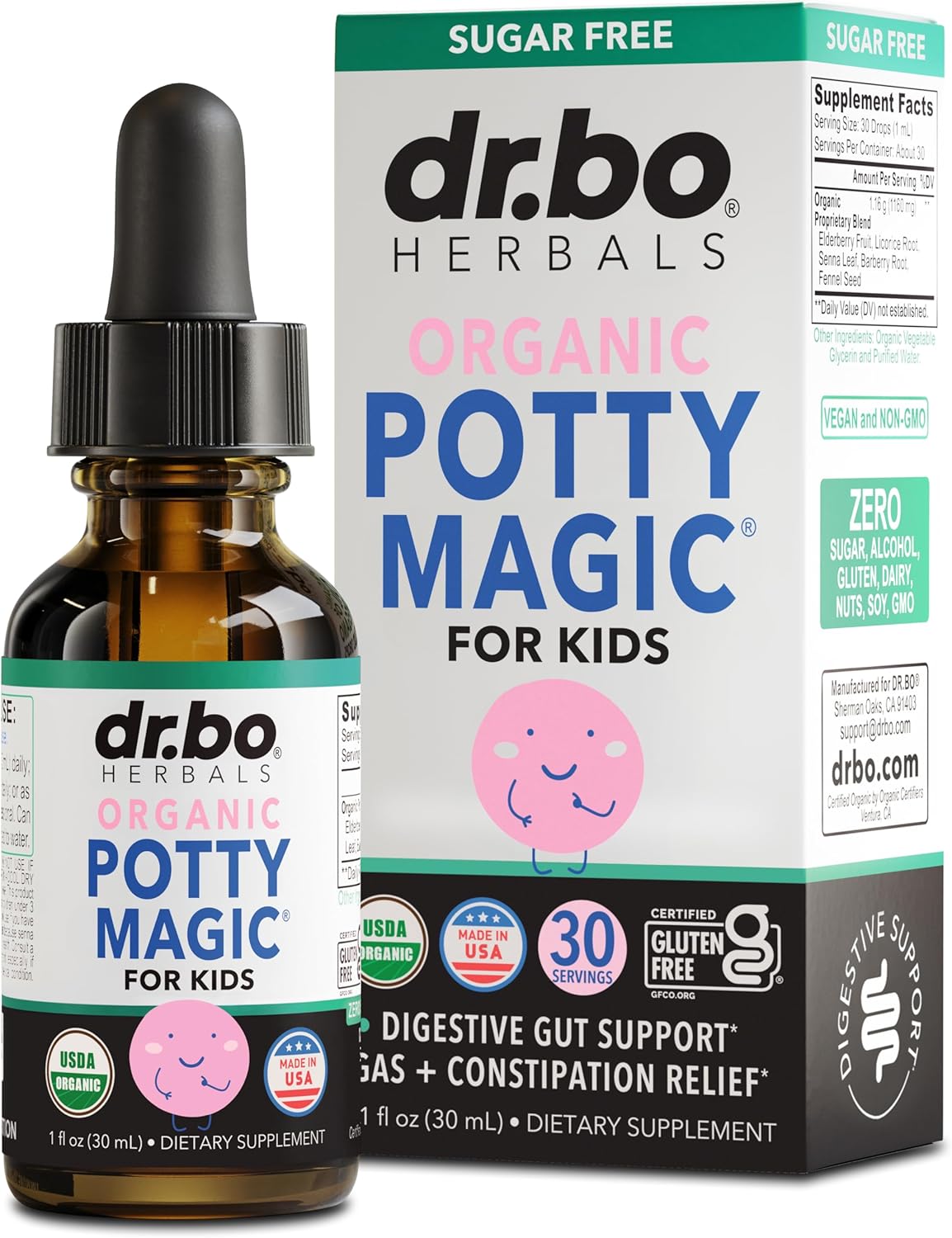 Constipation Relief for Kids Liquid Drops - Organic Potty Magic Toddler Constipation Relief, Senna & Prebiotic Fiber Fennel - Natural Liquid Fiber for Kids Digestive Support Supplement Children 1 oz