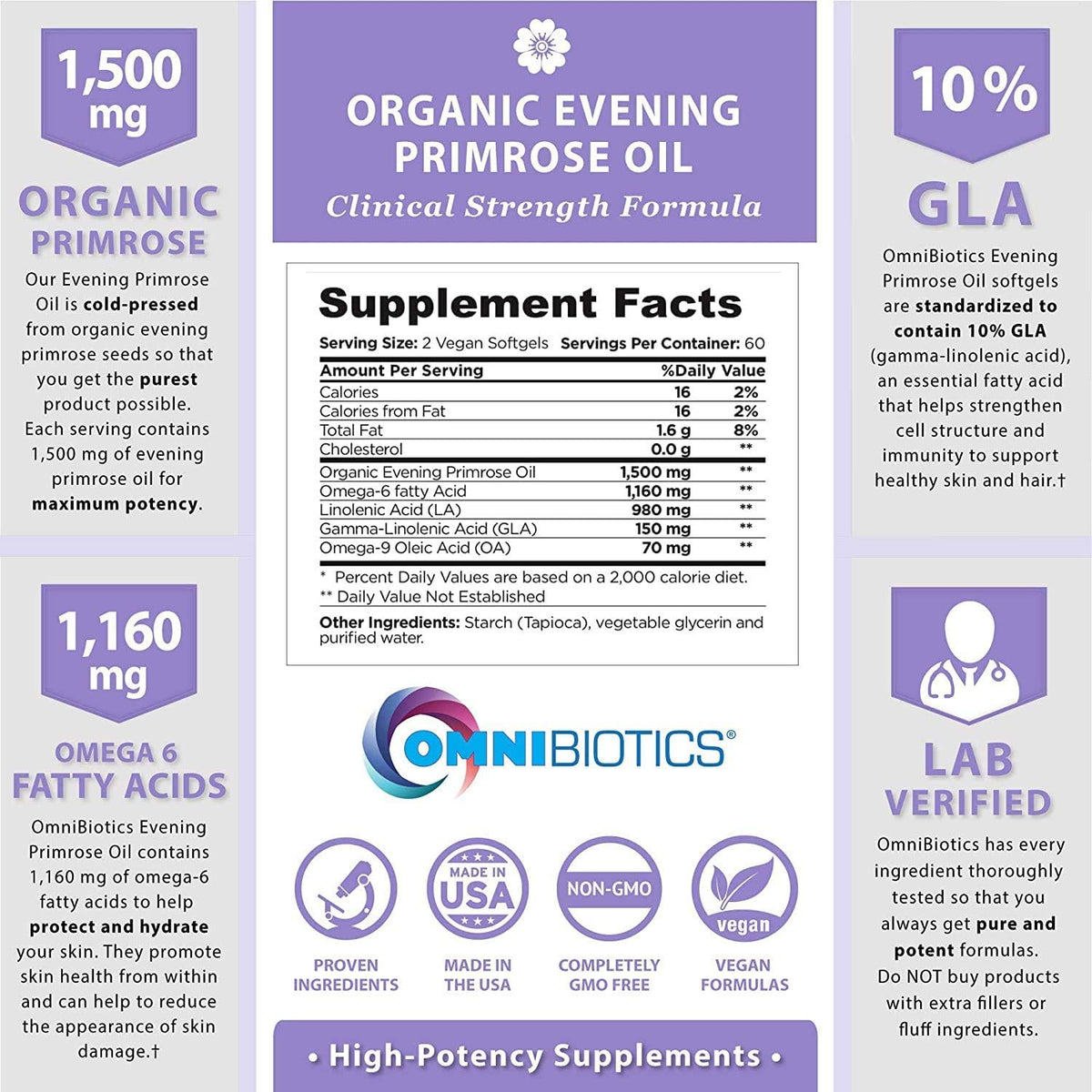OmniBiotics Evening Primrose Oil + Milk Thisle Capsule