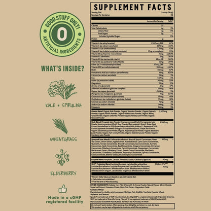 Earth Fed Muscle Greens and Reds Superfoods Blend, Piña Colada – Kale, Spirulina, Wheatgrass & Elderberry – Antioxidant Support, Vitamins & Probiotics – No Artificial Ingredients – 30 Servings | Kale, Spirulina, Wheatgrass & Elderberry, Antioxidant Suppor