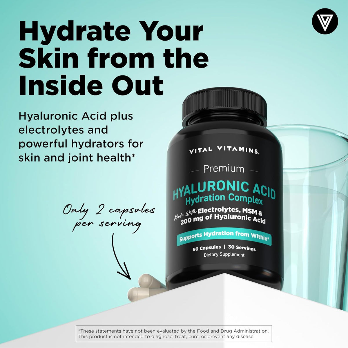 Vital Vitamins Hyaluronic Acid Complex 60 ct + Astaxanthin 60 ct